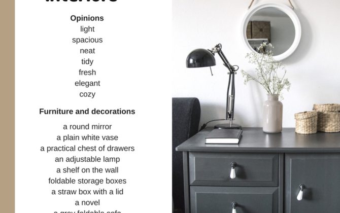 Anglická slovíčka – interiéry Anglická slovíčka – interiéry