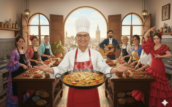 Kurzy vaření v angličtině a španělštině s Robertem: jídlo, jazyky a dobrá nálada